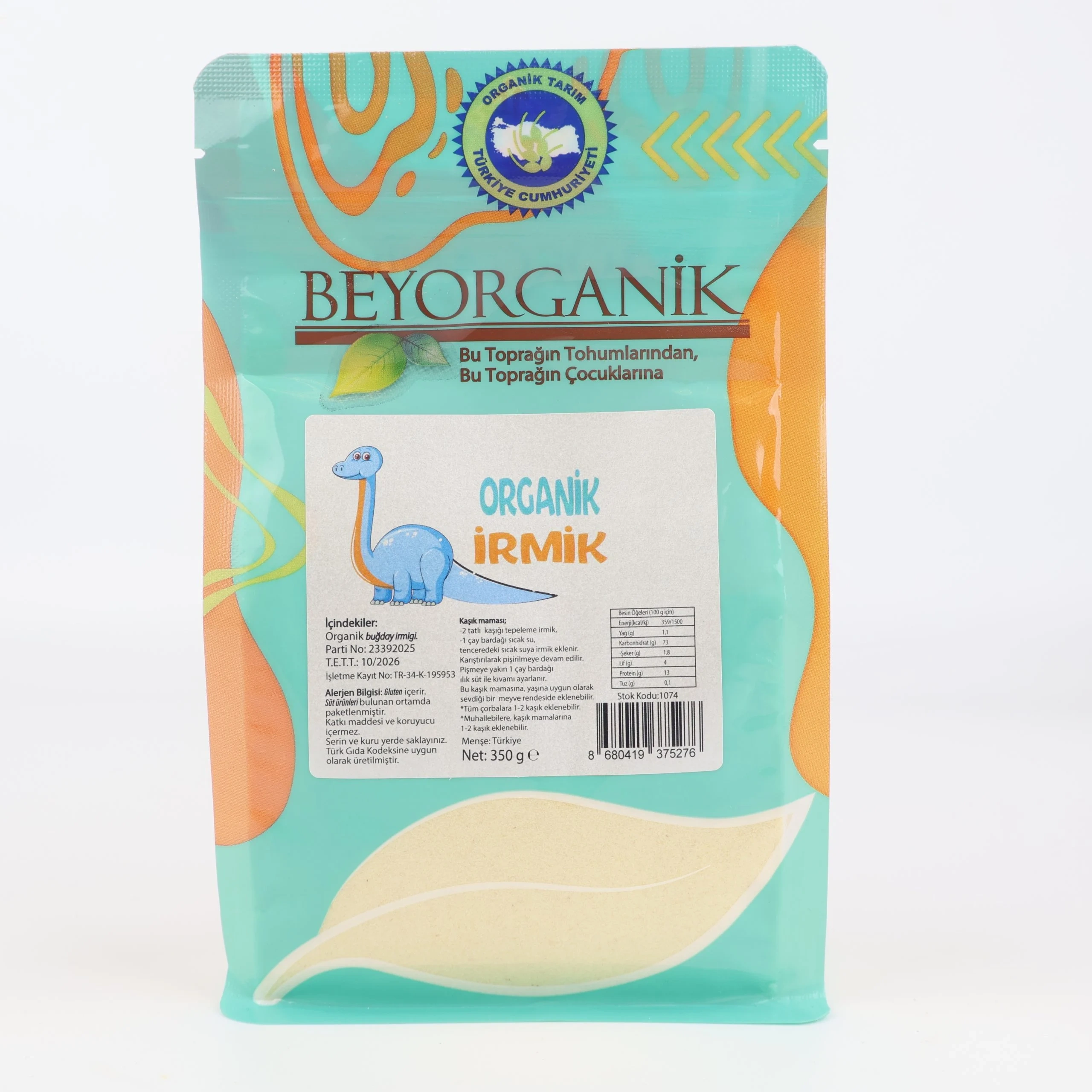 ORGANIK IRMIK 350 GR Organik İrmik 350 gr bebek irmiği