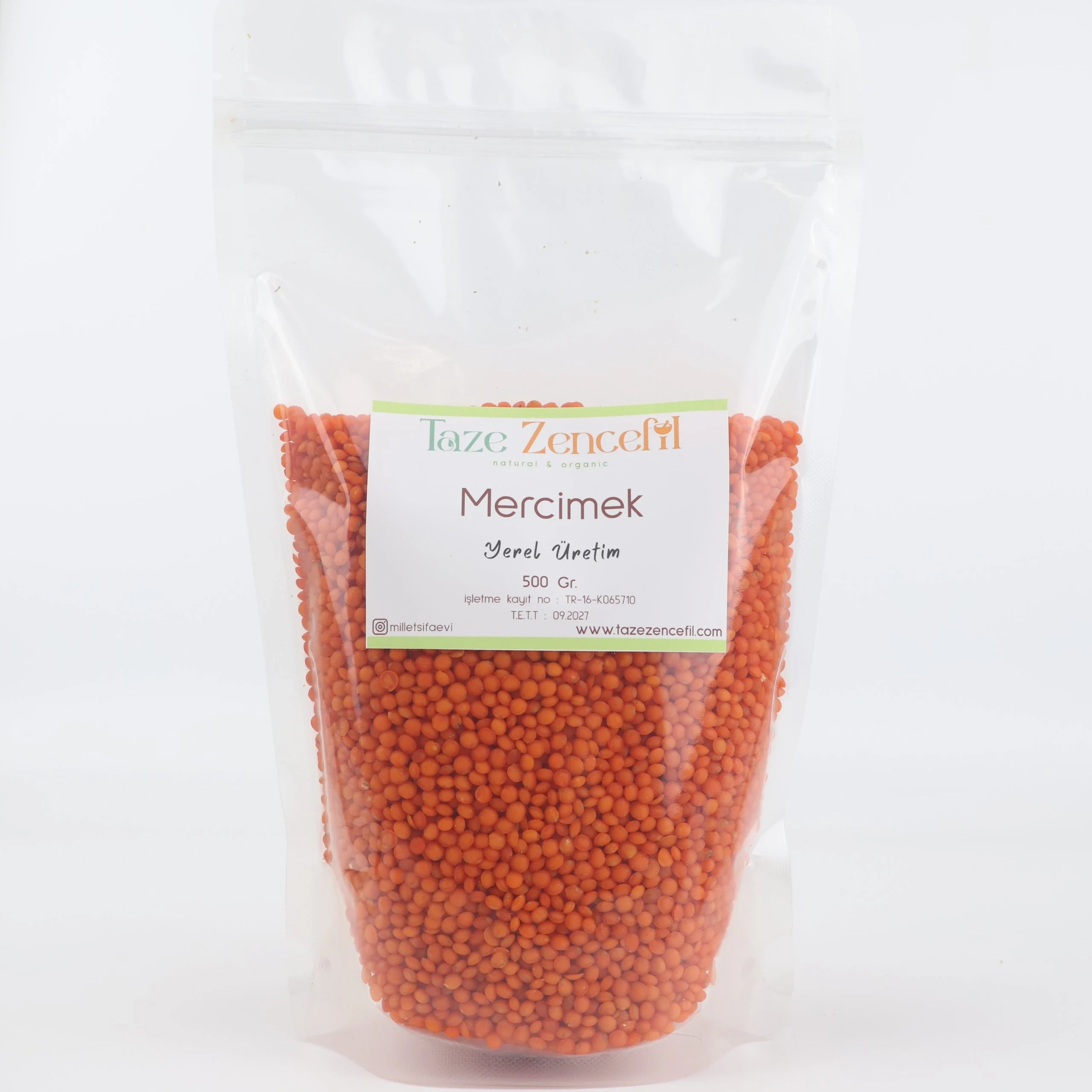 Mercimek 500 Gr Taze Zencefil Mercimek 500 Gr yerel üretim paketli ürün görseli