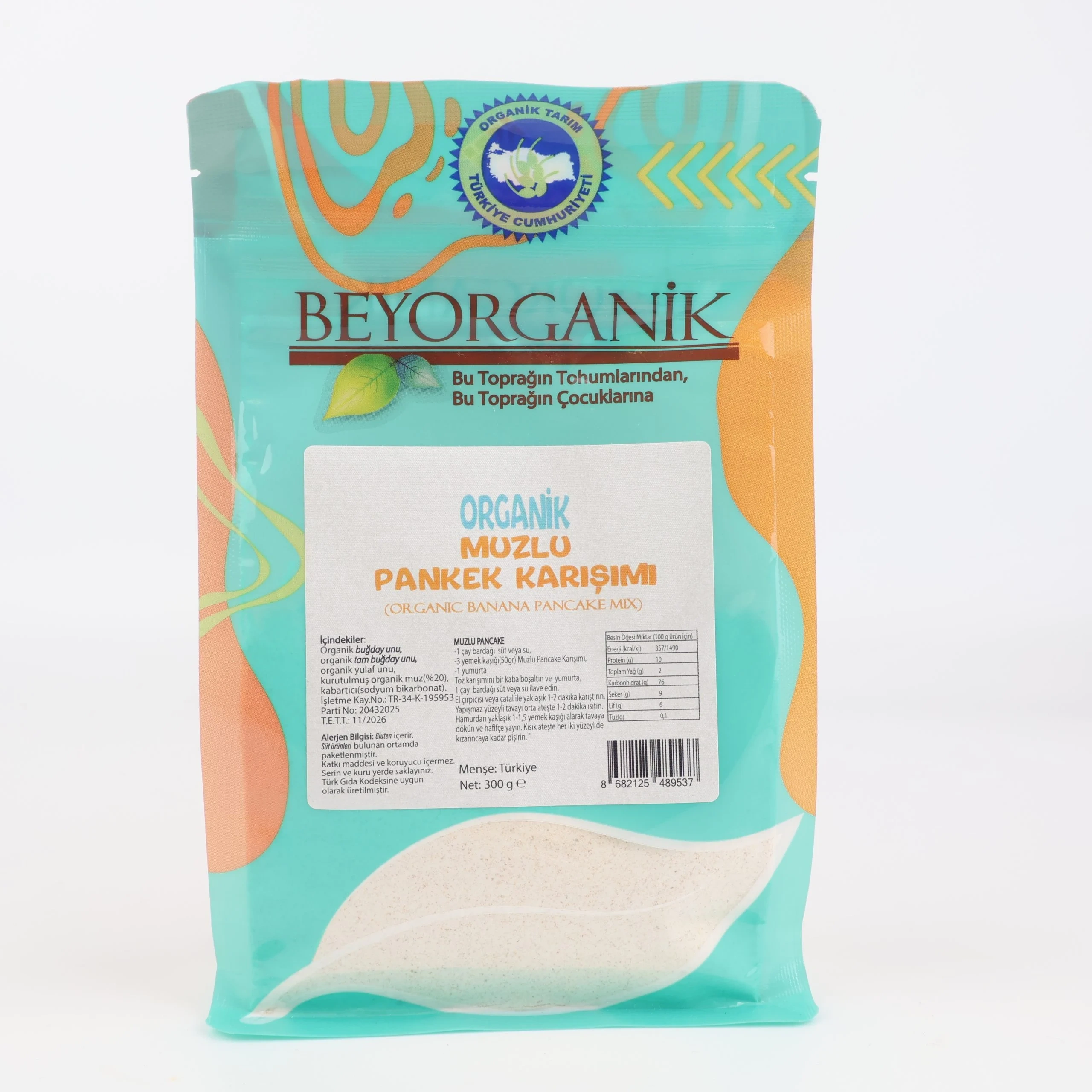 ORGANIK MUZLU PANKEK KARISIMI 300 GR Organik Muzlu Pankek Karışımı 300 gr