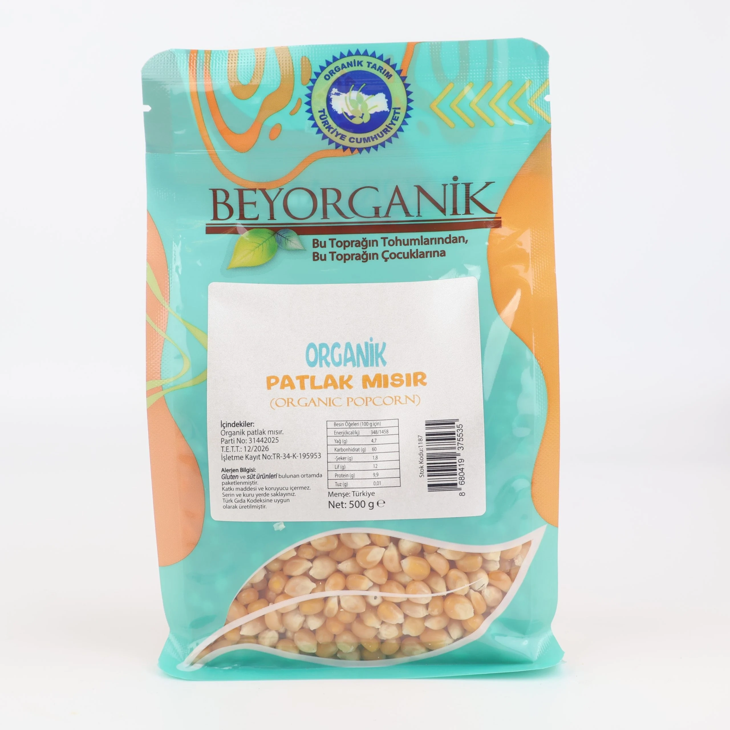 ORGANIK PATLAK MISIR 500 GR Organik Patlak Mısır 500 gr