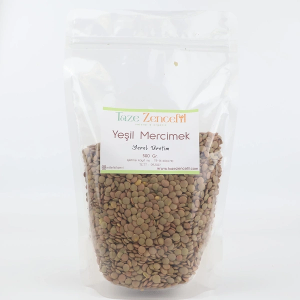 Taze Zencefil Yeşil Mercimek 500 Gr yerel üretim paketli ürün görseli