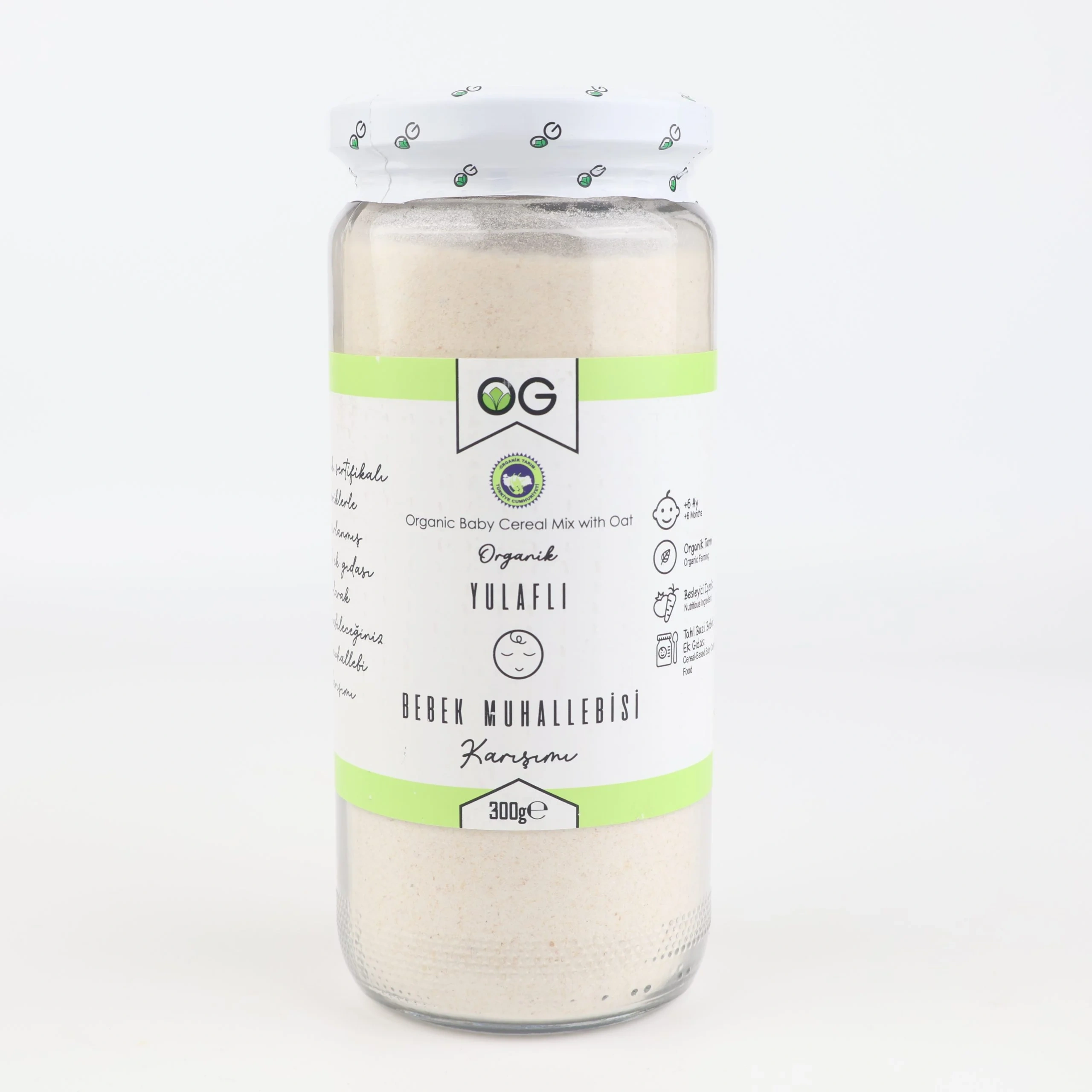 ORGANIK YULAFLI BEBEK MUHALLEBISI KARISIMI 300 GR +6 AY Organik Yulaflı Bebek Muhallebisi Karışımı 300 Gr +6 Ay